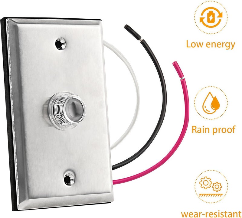 PPZ Photocell Sensor for Outdoor Lights w/Wall Plate 2-Pack,Dusk to Dawn Wire-in Switch Photoelectric Control for Outdoor Lighting - Image 2